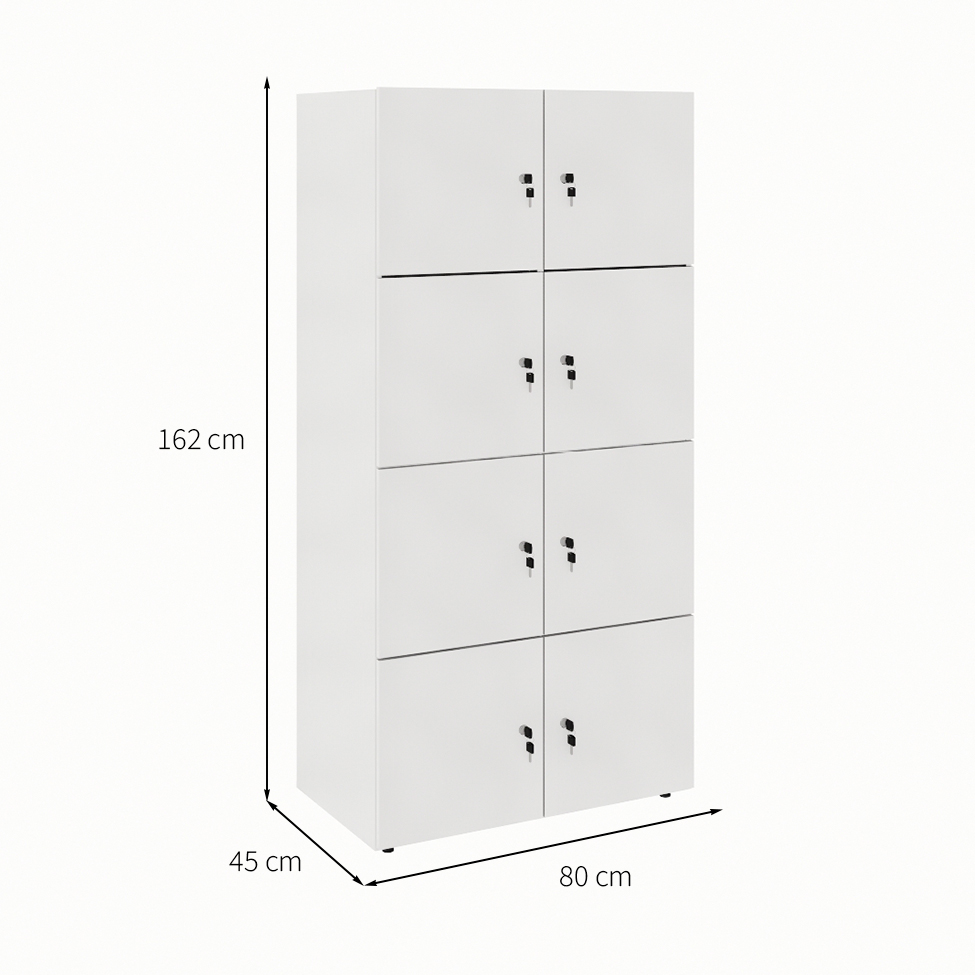 Armário Locker Duplo Module 8 PT Cinza