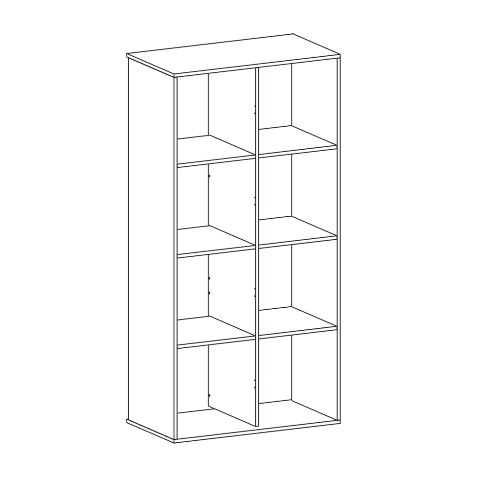 Armário Locker Duplo Module 8 PT Nogal Sevilha