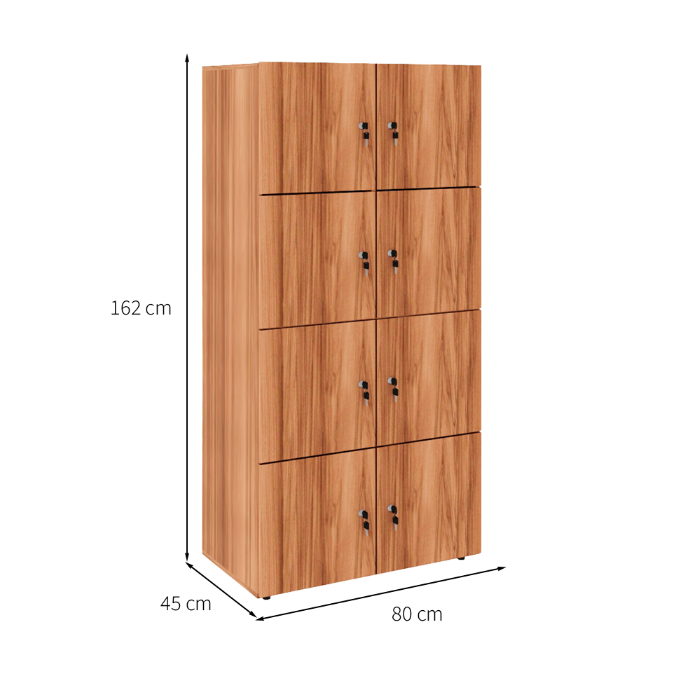 Armário Locker Duplo Module 8 PT Nogal Sevilha
