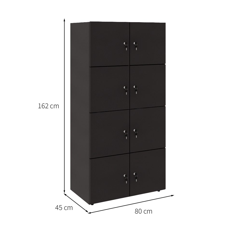 Armário Locker Duplo Module 8 PT Preto