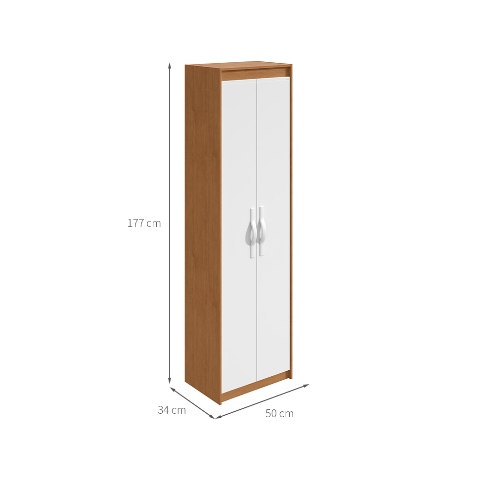Armário Multiúso Bliss 2 Portas Marrom e Branco