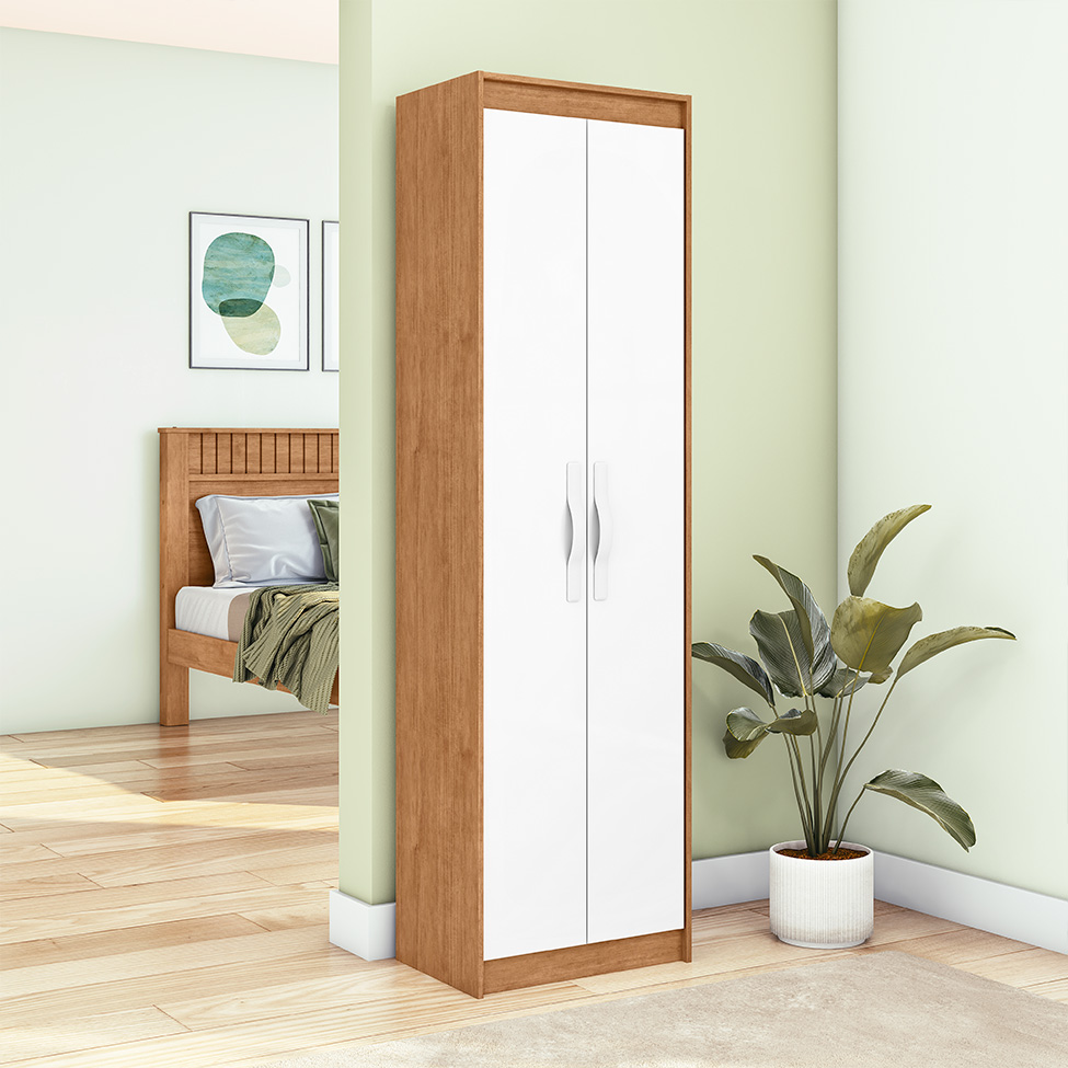 Armário Multiúso Bliss 2 Portas Marrom e Branco