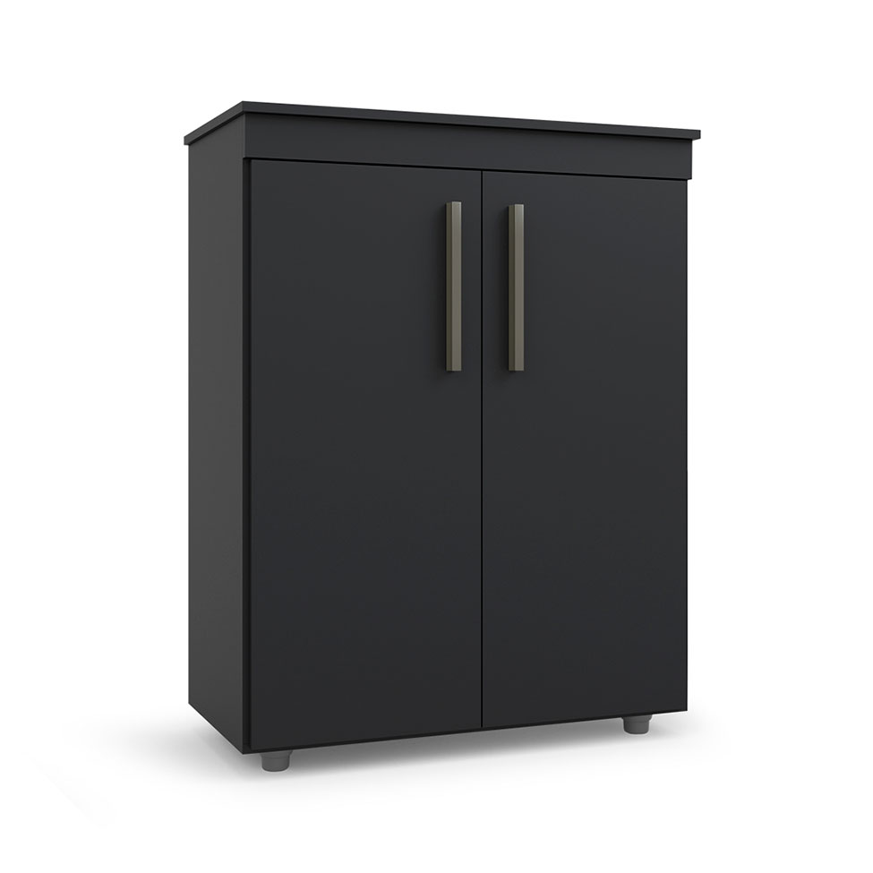 Armário Multiuso Advantage 2 PT Preto 97 cm