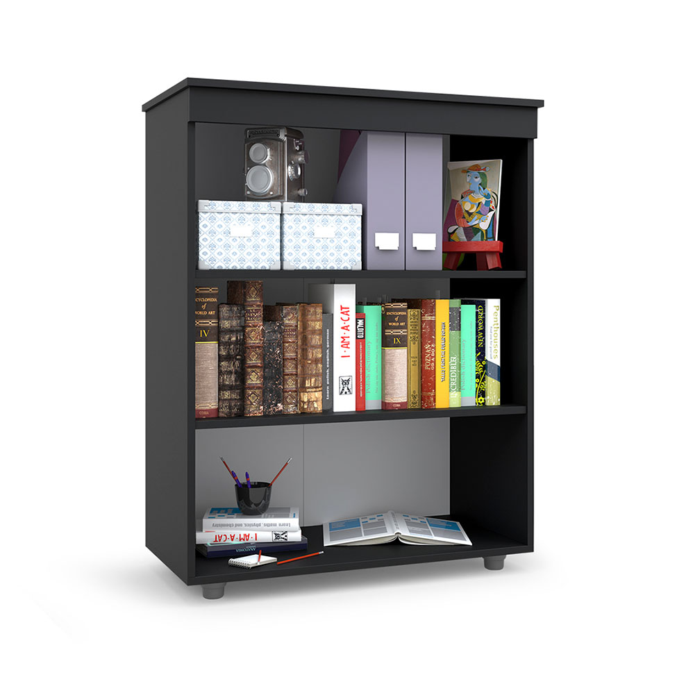 Armário Multiuso Advantage 2 PT Preto 97 cm