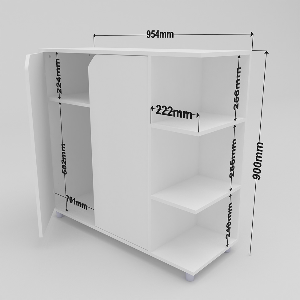 Armário Multiuso Diadema 2 PT Branco