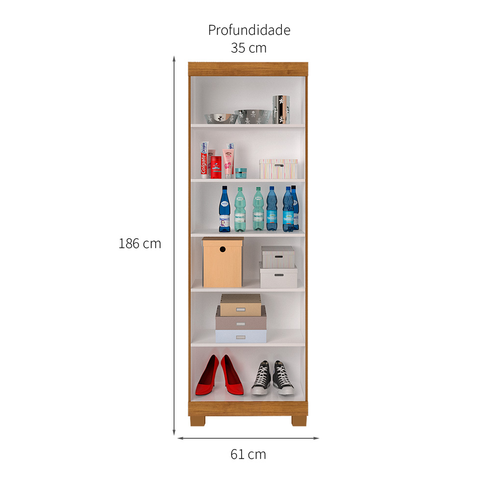 Armário Multiuso Mucuri 2 PT Cinamomo e Off White