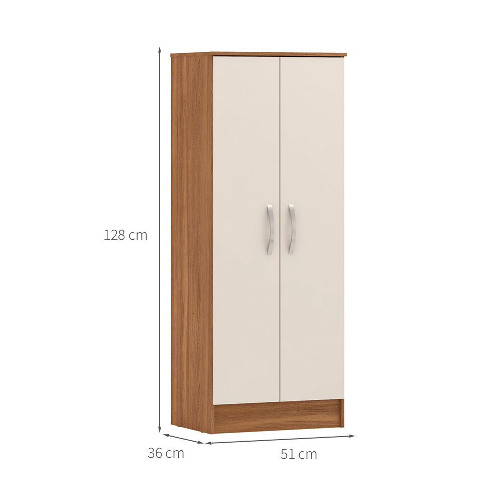 Armário Multiuso Viena 2 PT Amêndola e Off White