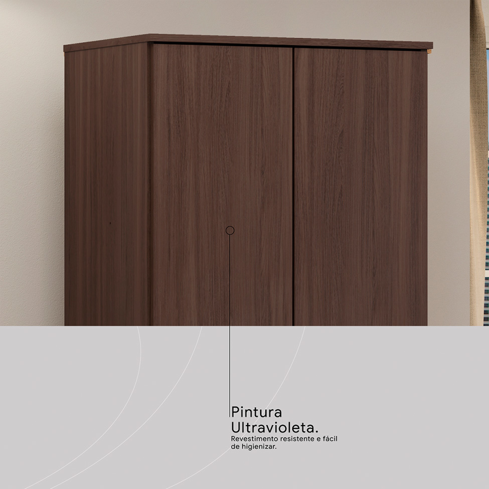 Armário Multiuso Viena 2 Portas Café