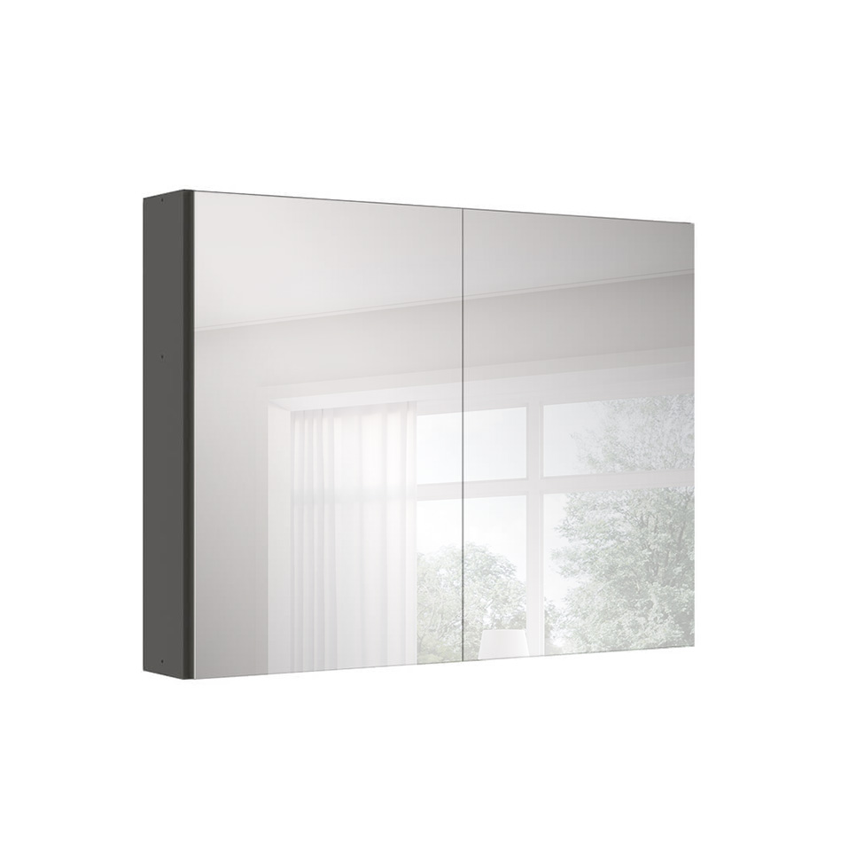 Armário de Banheiro com Espelho Aurora 2 Portas Grfite