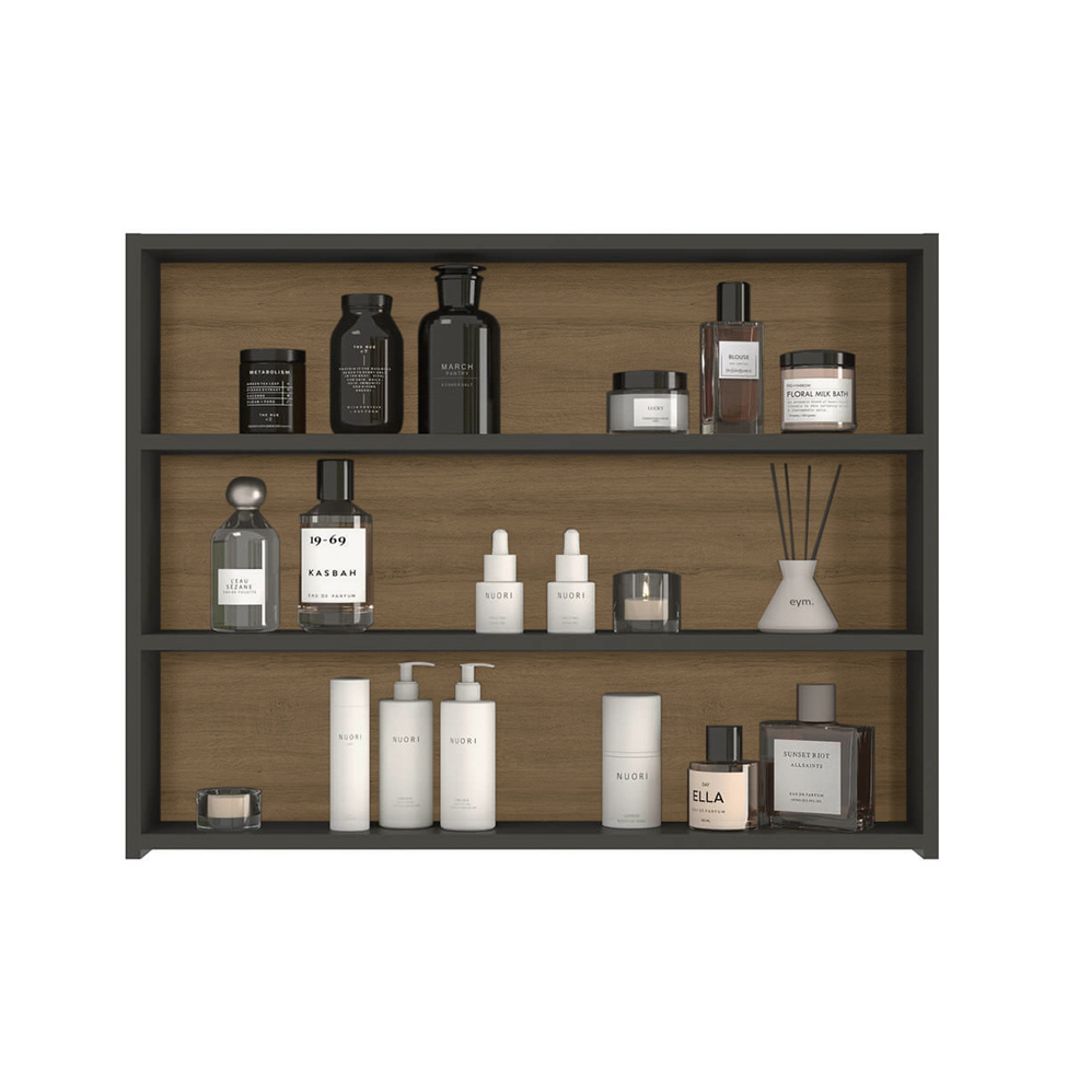 Armário de Banheiro com Espelho Aurora 2 Portas Grfite