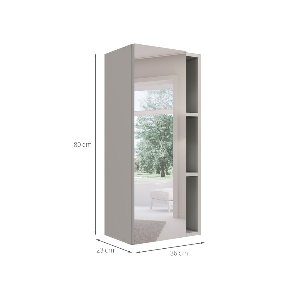 Armário de Banheiro com Espelho Grace 1 Porta Arenas