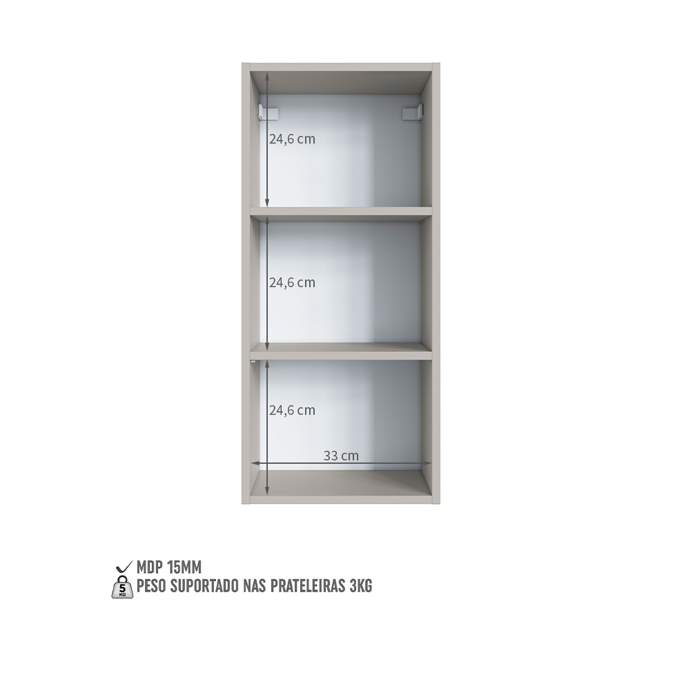 Armário de Banheiro com Espelho Grace 1 Porta Arenas