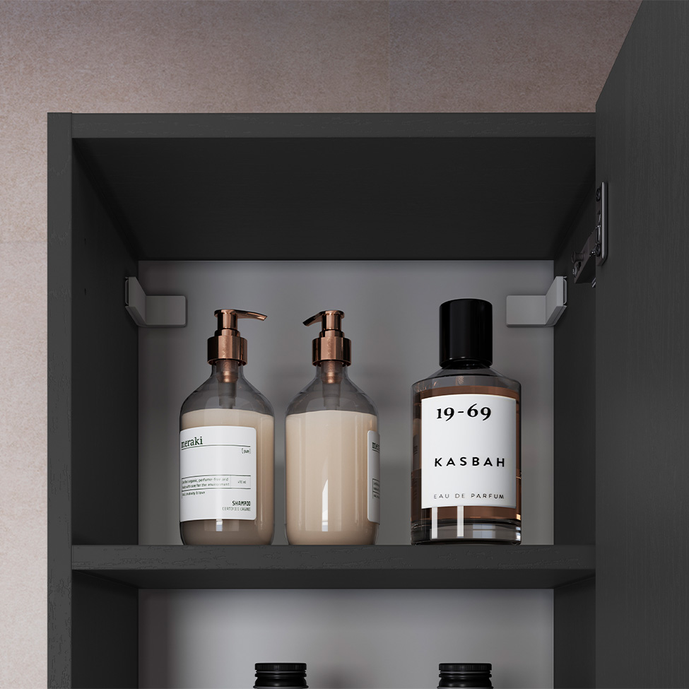 Armário de Banheiro com Espelho Grace 1 Porta Grafite