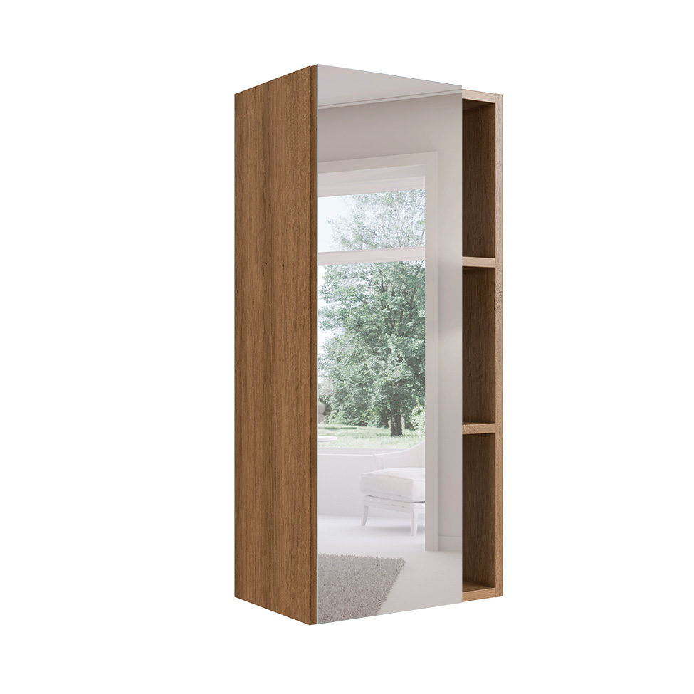 Armário de Banheiro com Espelho Grace 1 Porta Mel