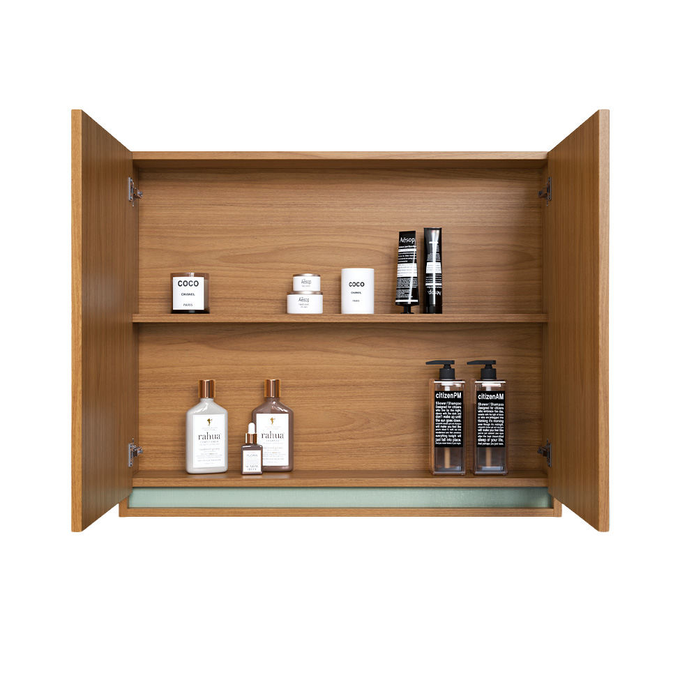 Armário de Banheiro com Espelho Livia Flex 2 Portas Freijó