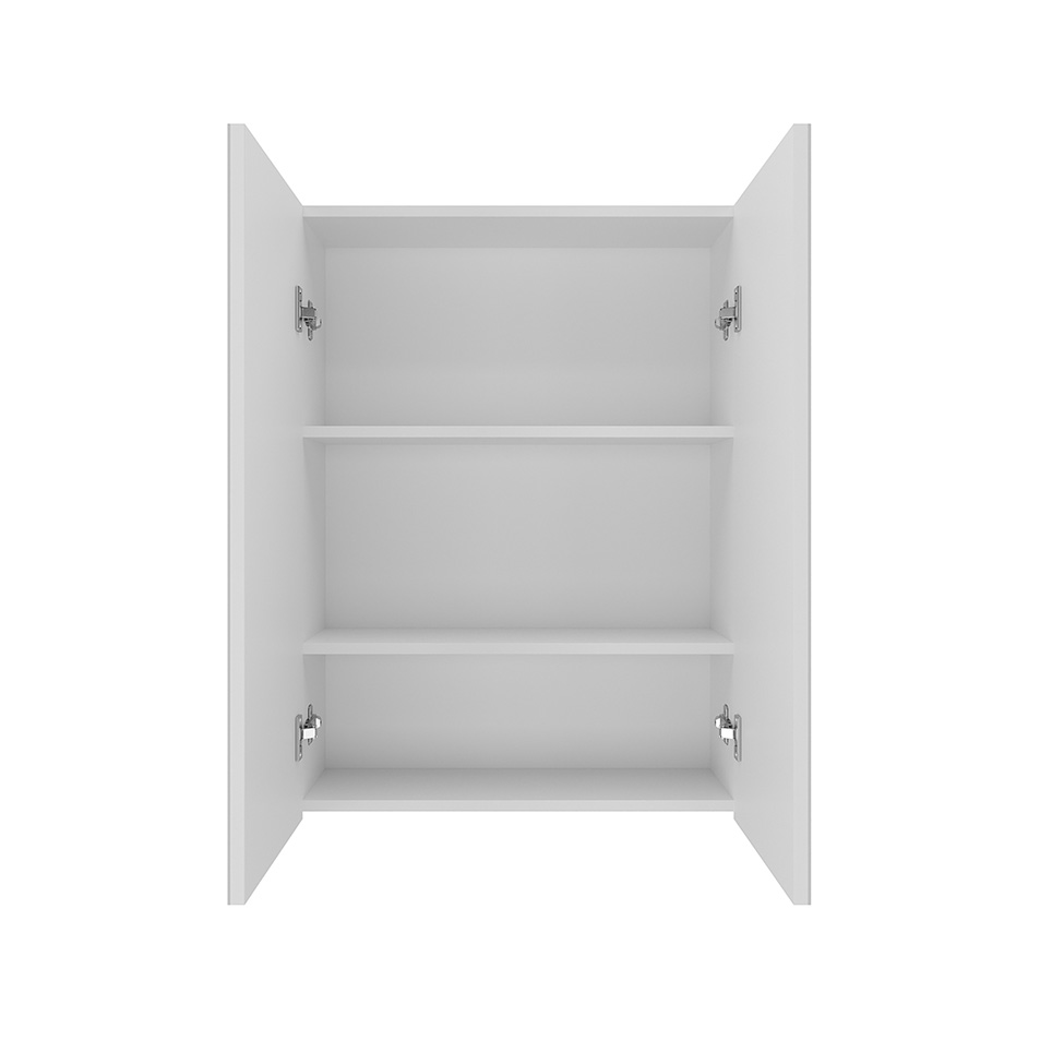 Armário de Banheiro com Espelho Nature 2 Portas Branco 60 cm