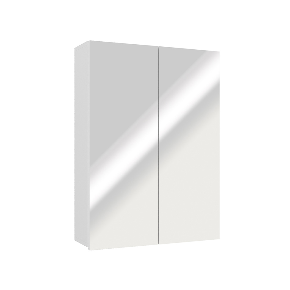 Armário de Banheiro com Espelho Nature 2 Portas Branco 60 cm