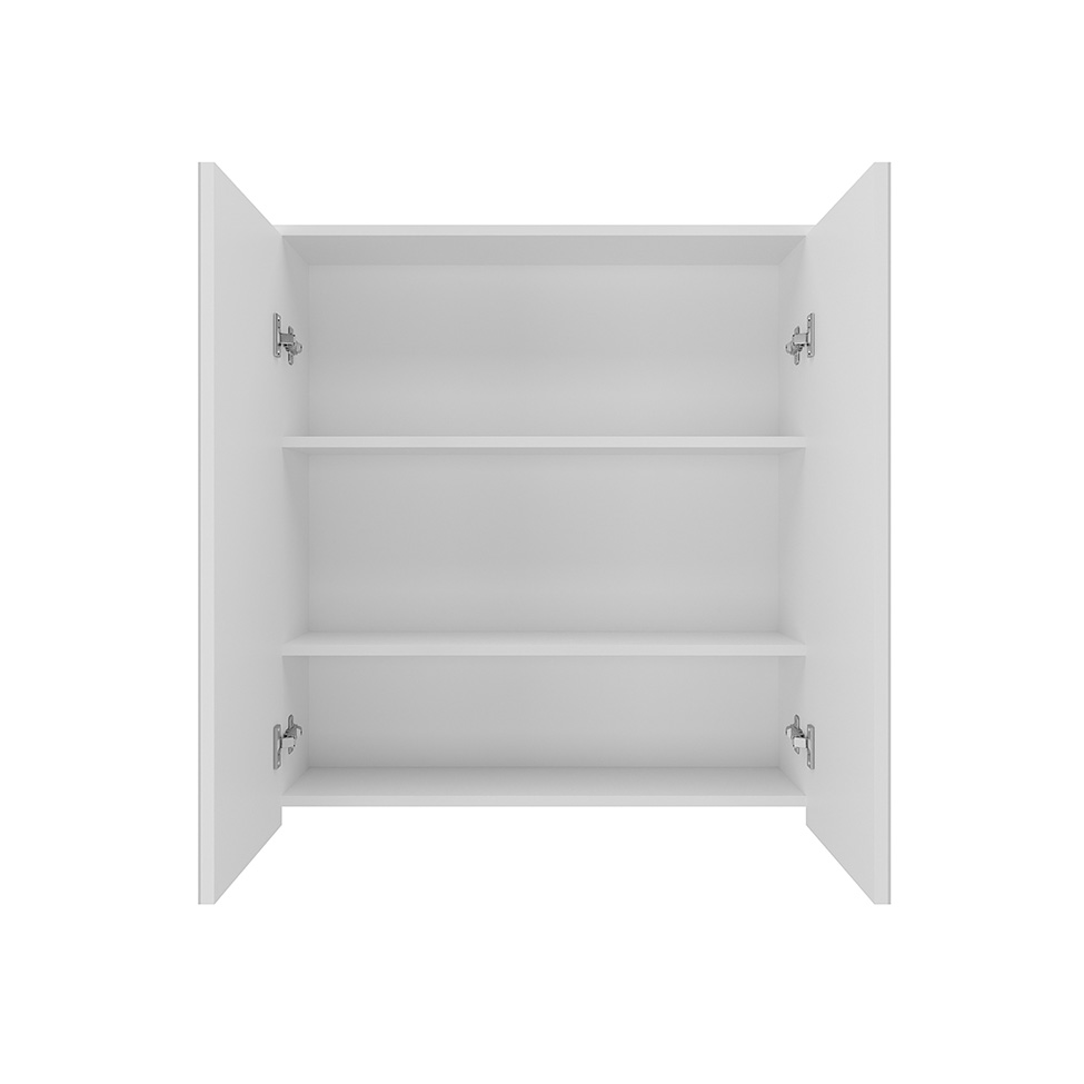 Armário de Banheiro com Espelho Nature 2 Portas Branco 75 cm