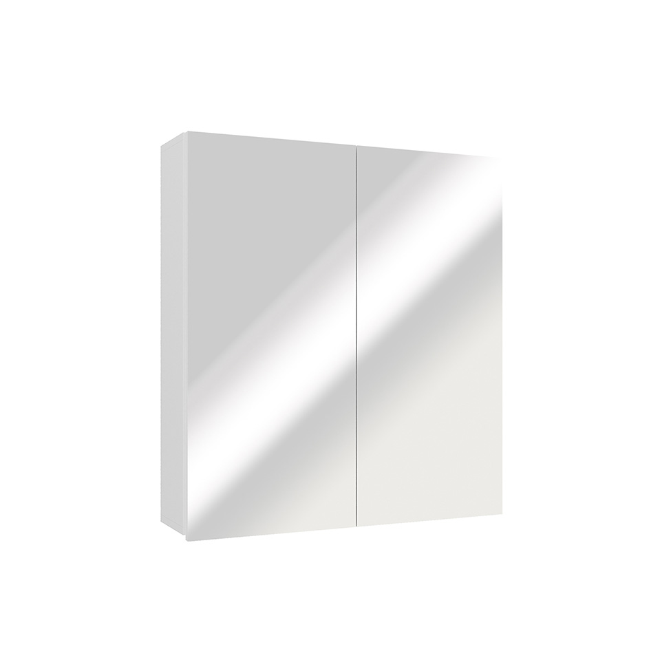 Armário de Banheiro com Espelho Nature 2 Portas Branco 75 cm