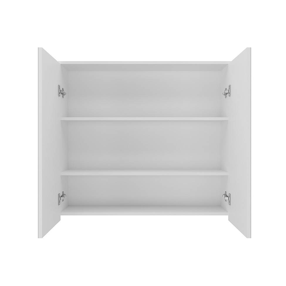 Armário de Banheiro com Espelho Nature 2 Portas Branco 90 cm