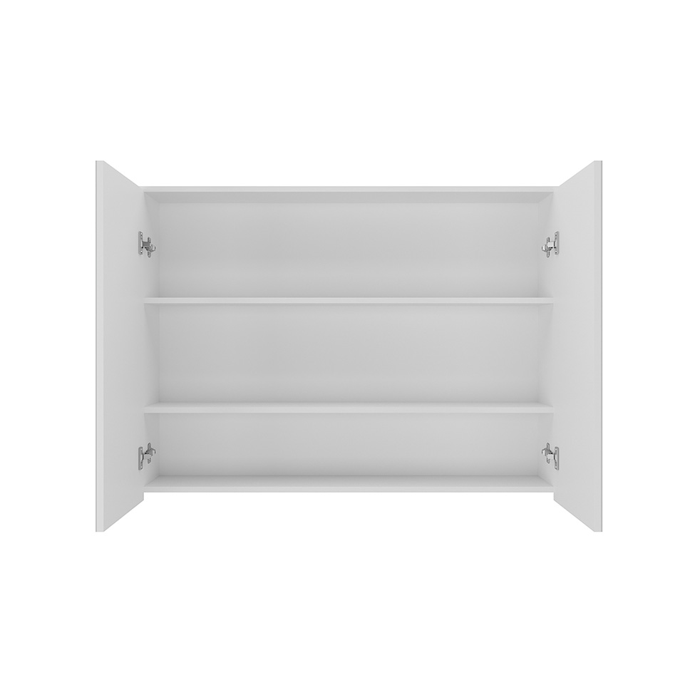 Armário de Banheiro com Espelho Nature 2 Portas Branco110 cm