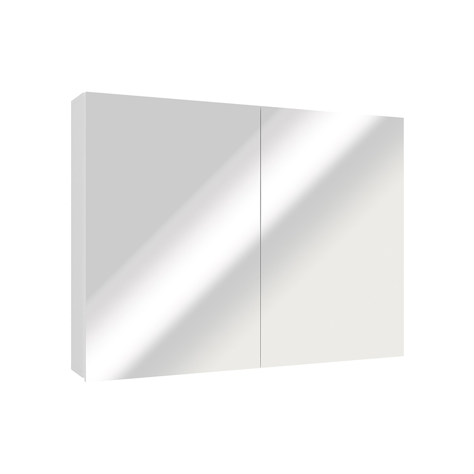 Armário de Banheiro com Espelho Nature 2 Portas Branco110 cm