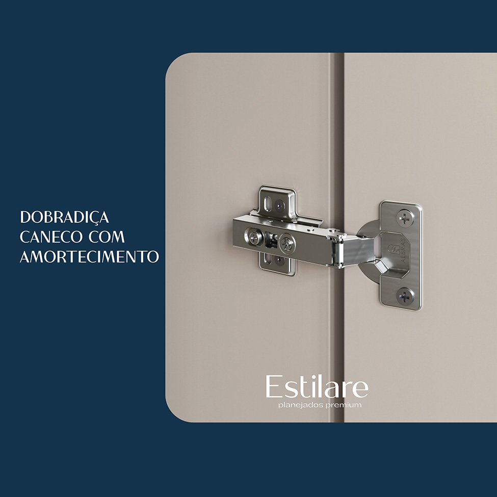 Armário de Banheiro com Espelho Nature 2 Portas Branco110 cm