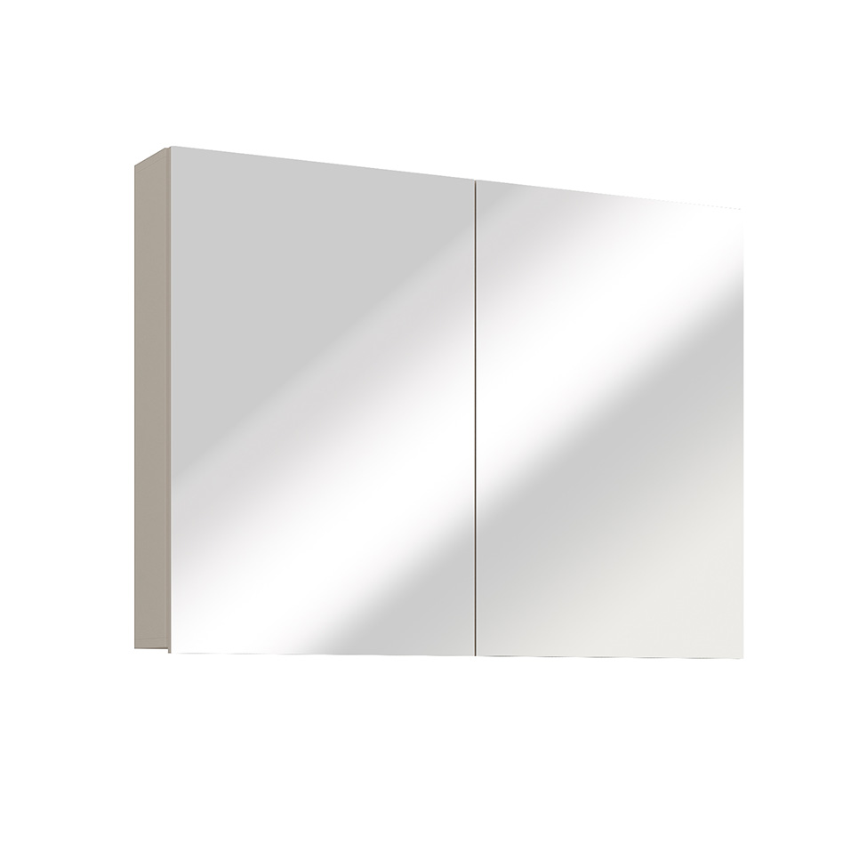 Armário de Banheiro com Espelho Nature 2 Portas Nude 110 cm