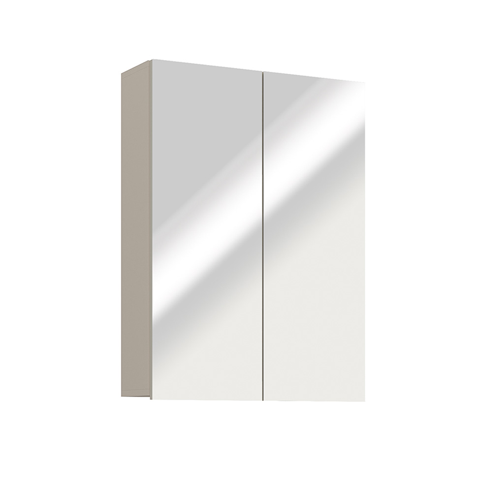 Armário de Banheiro com Espelho Nature 2 Portas Nude 60 cm