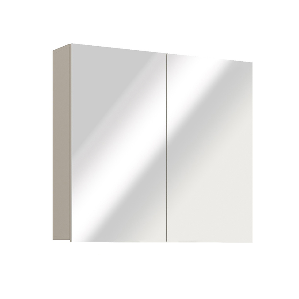 Armário de Banheiro com Espelho Nature 2 Portas Nude 90 cm
