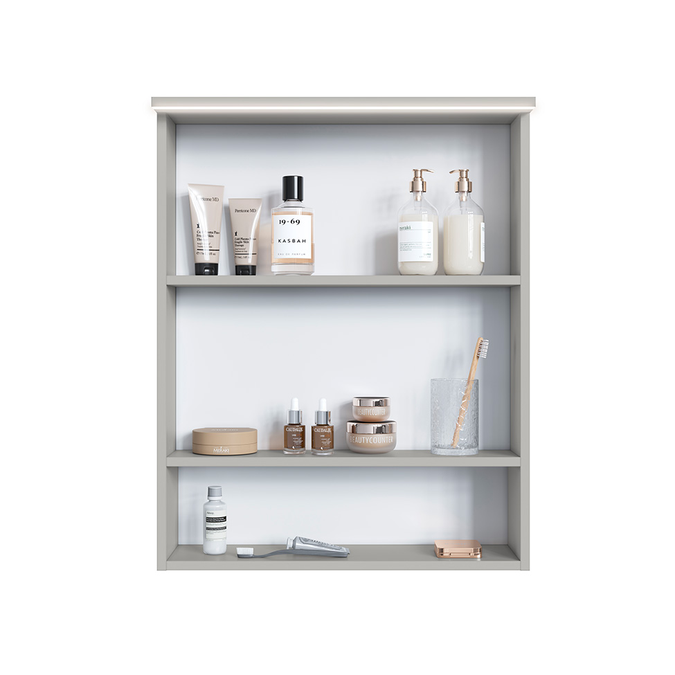 Armário de Banheiro com Espelho e LED Araçá 2 Portas Arenas