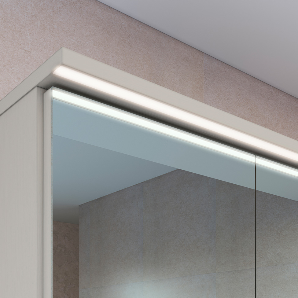 Armário de Banheiro com Espelho e LED Araçá 2 Portas Arenas