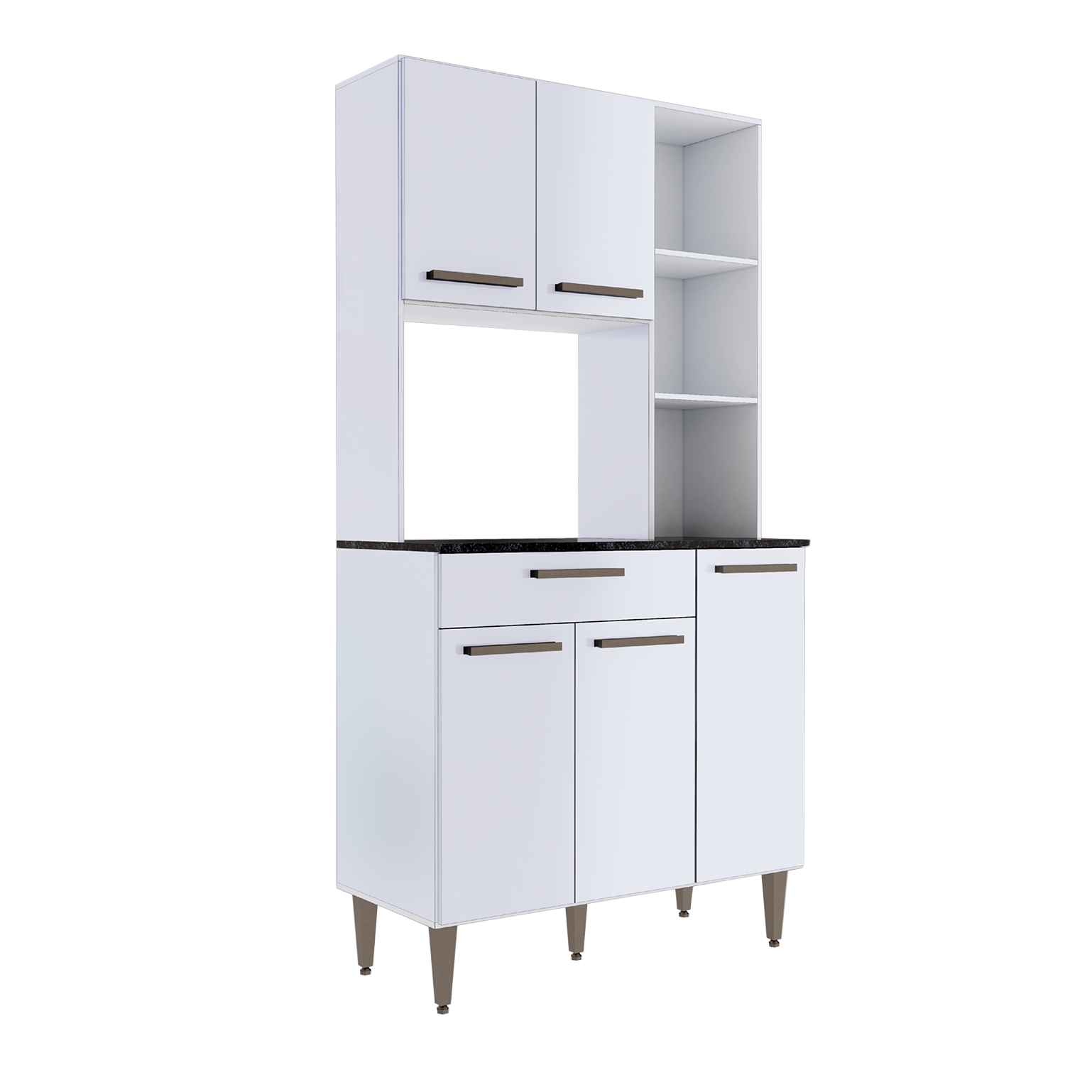 Armário de Cozinha Carol 5 Portas 1 Gaveta Branco