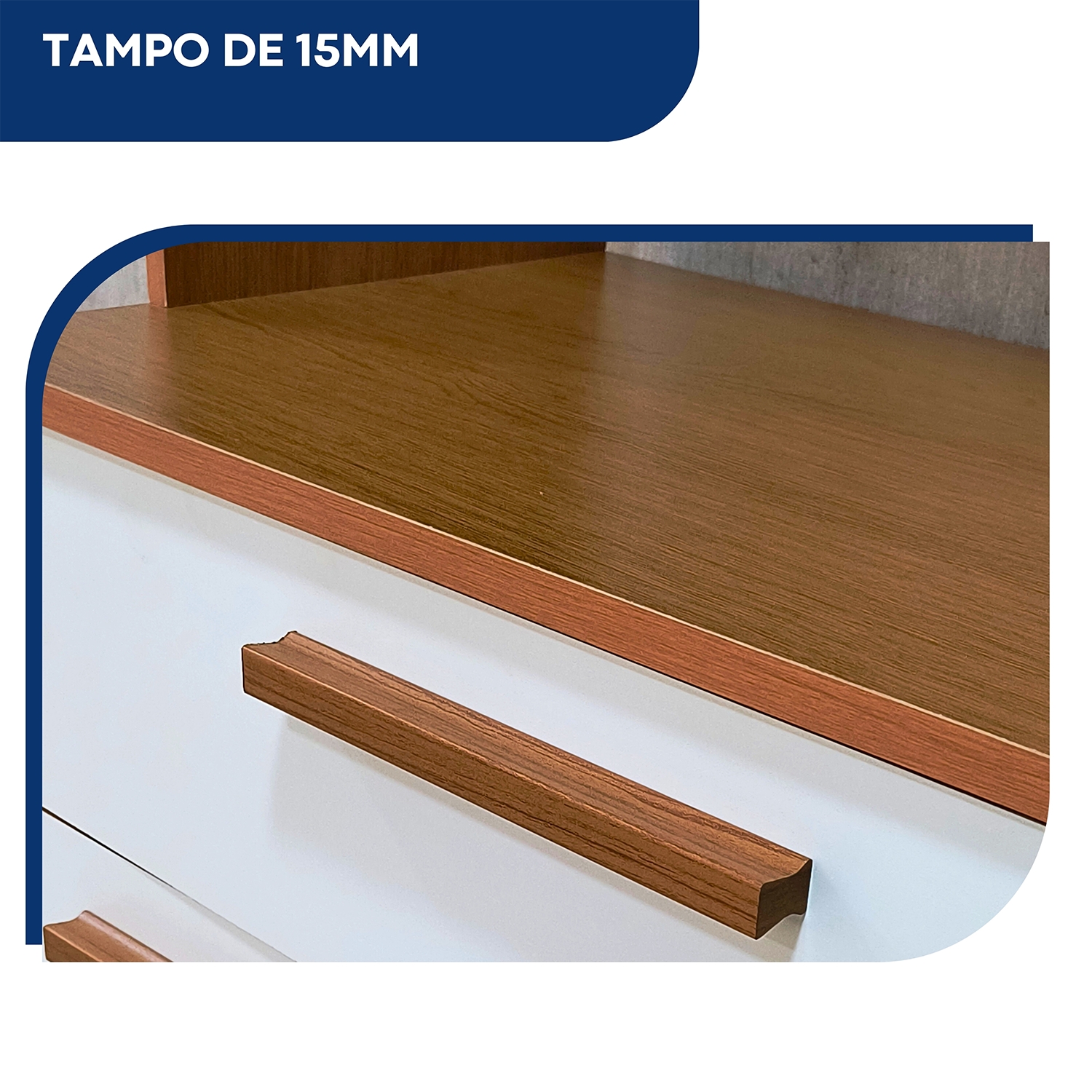 Armário de Cozinha Carol 5 Portas 1 Gaveta Freijó e Off White