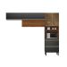 Armário de Cozinha Compacta com 2 Vidros Reflecta Proença 5 Portas 2 Gavetas Nogueira e Carbono