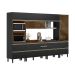 Armário de Cozinha Compacta com 2 Vidros Reflecta Proença 8 Portas 8 Gavetas Carbono e Nogueira