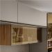 Armário de Cozinha Compacta com Vidro Reflecta Proença 5 Portas 2 Gavetas Nogueira e Nude