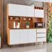 Armário de Cozinha Versatti 7 Portas 3 Gavetas Off White e Freijó