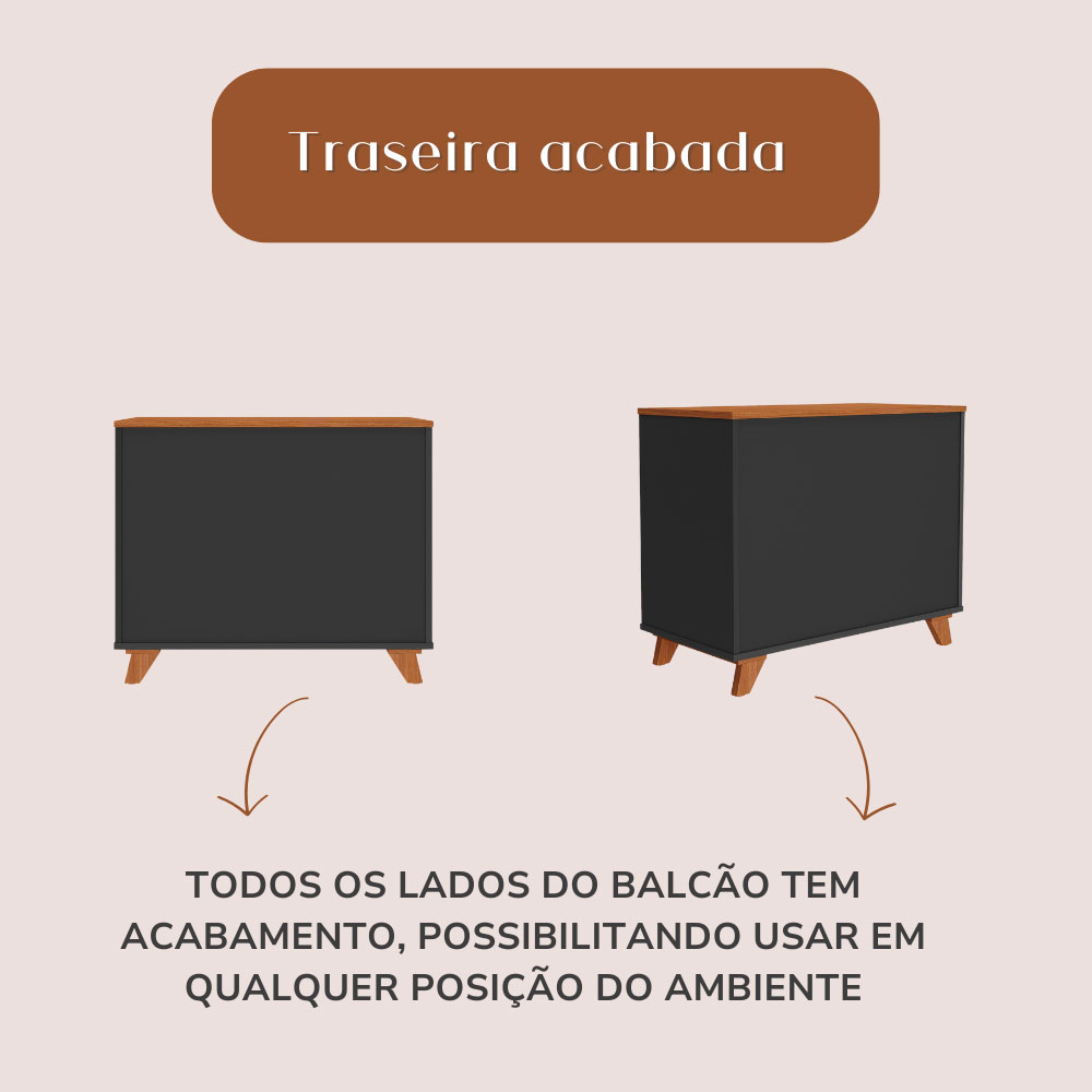 Armário de Escritório Day 1 PT 3 GV Preto e Freijó