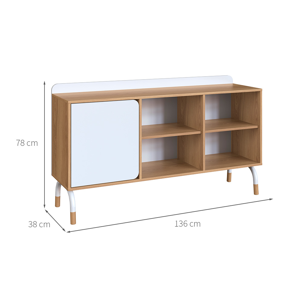 Armário de Escritório Flexus 1 PT 1 GV Hanover e Branco