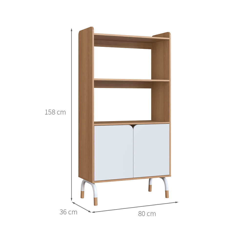 Armário de Escritório Flexus com Nicho 2 PT Hanover e Branco