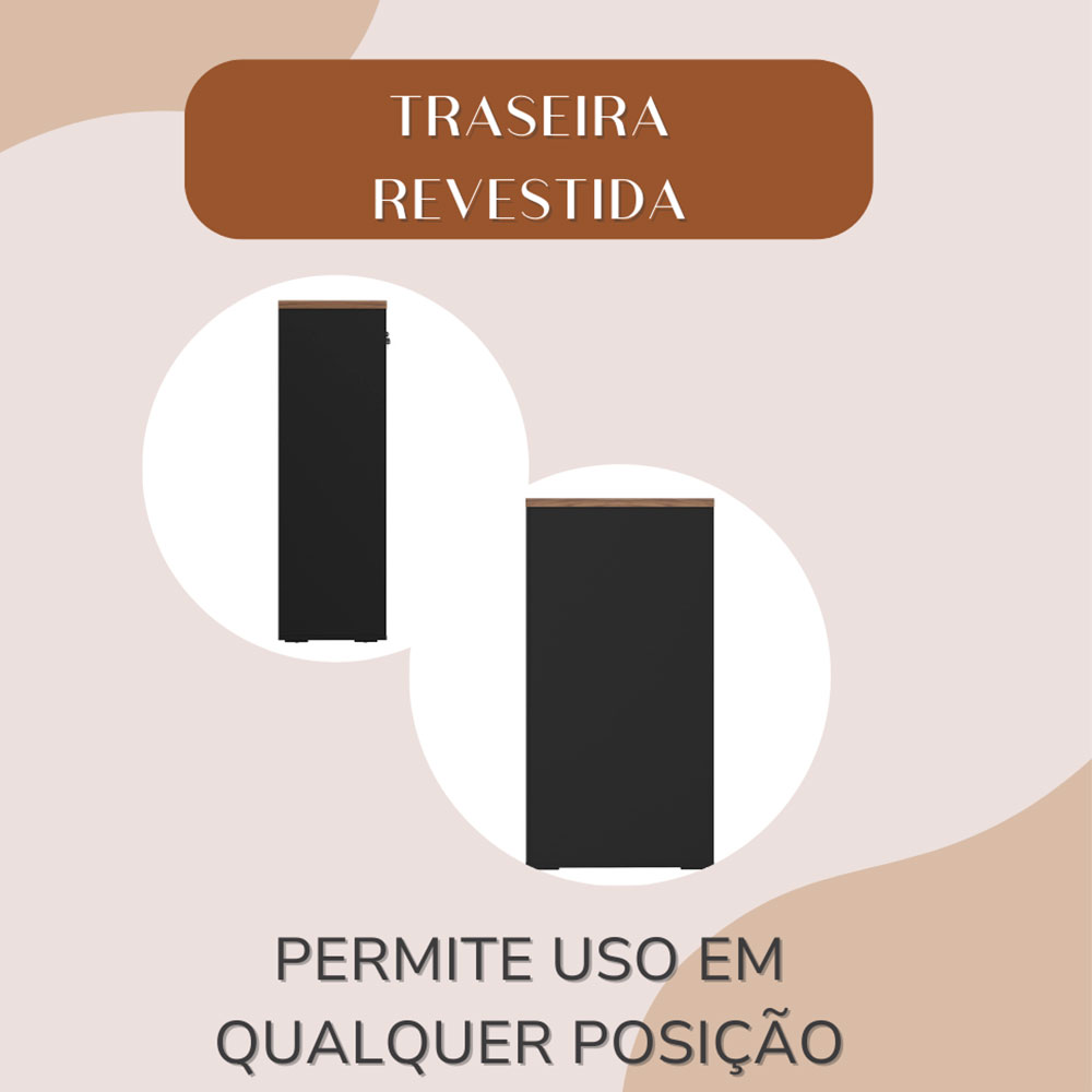Armário de Escritório Lane 2 PT Nogal e Preto