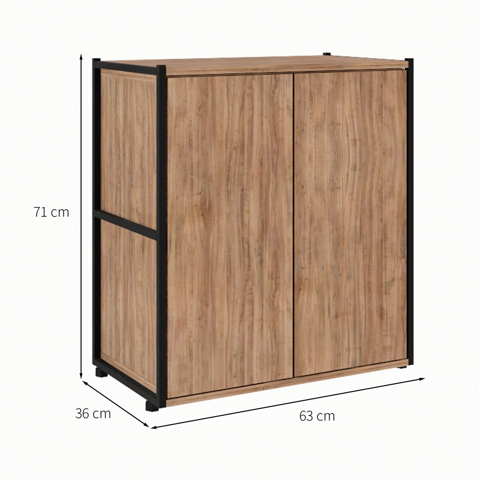 Armário de Escritório Shelf 2 PT Ameixa e Preto 71 cm