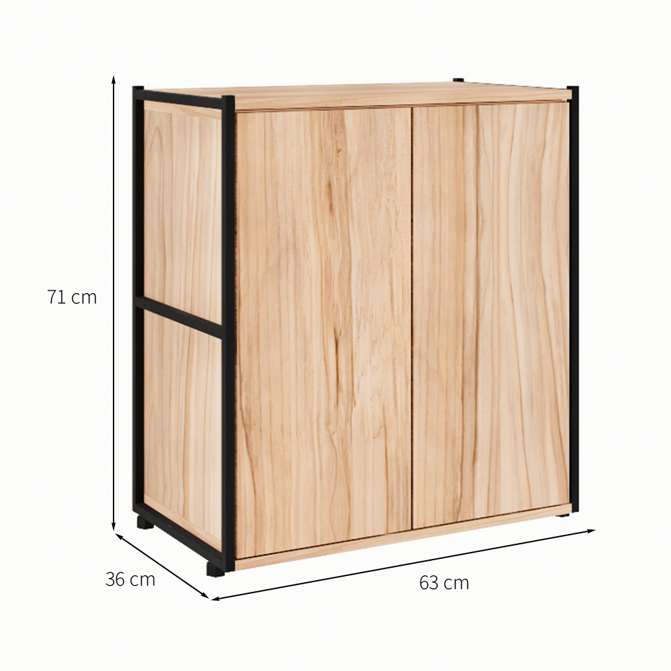 Armário de Escritório Shelf 2 PT Calvi e Preto 71 cm