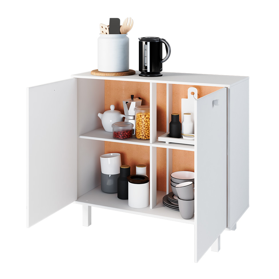 Armário para Cozinha Anaia 2 Portas Branco