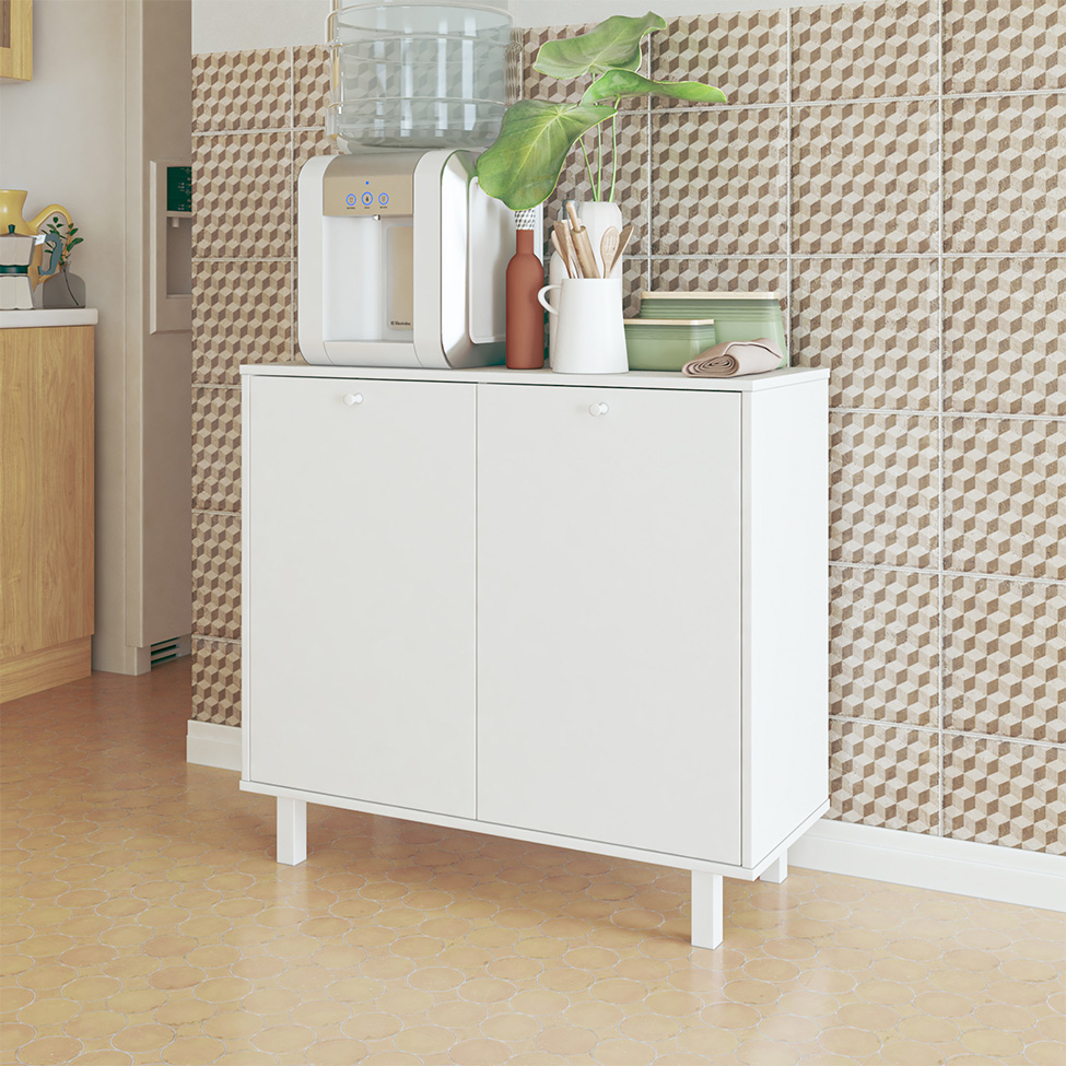 Armário para Cozinha Anaia 2 Portas Branco