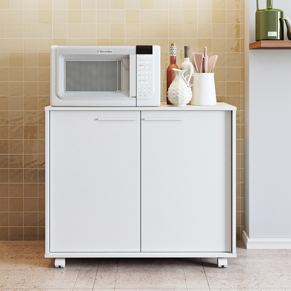 Armário para Cozinha Pomezia 2 Portas Branco