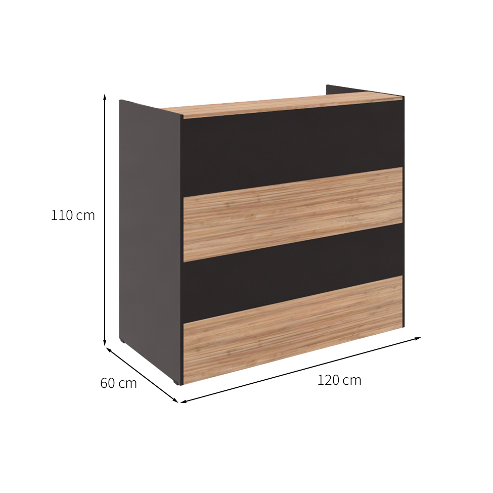 Balcão Recepção Ameixa e Preto 120 cm