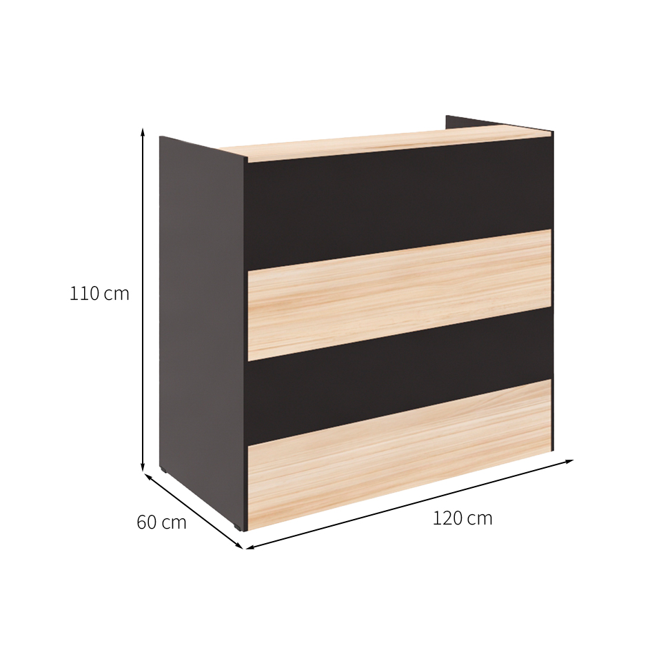 Balcão Recepção Calvi e Preto 120 cm