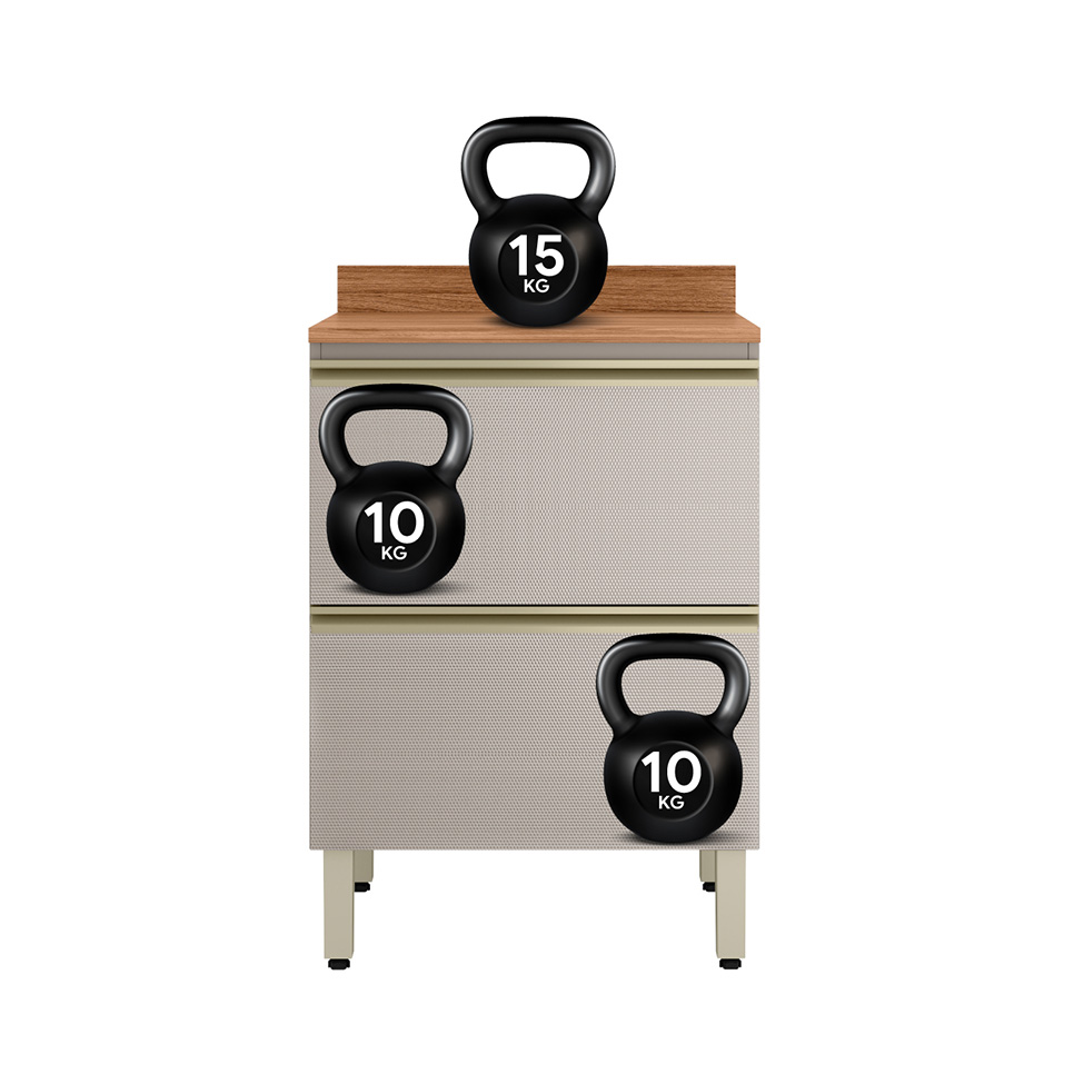 Balcão com Tampo Proença 1 Porta 1 Gaveta Bege e Nogueira